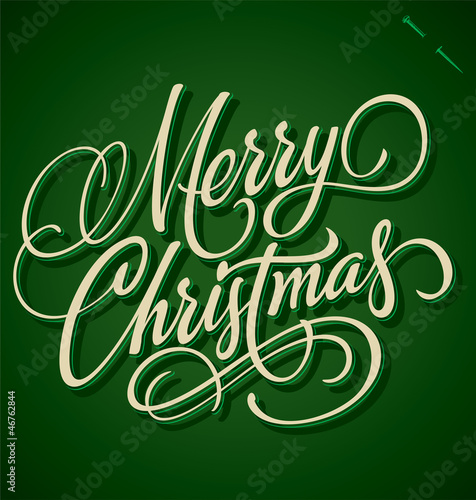MERRY CHRISTMAS hand lettering (vector)
