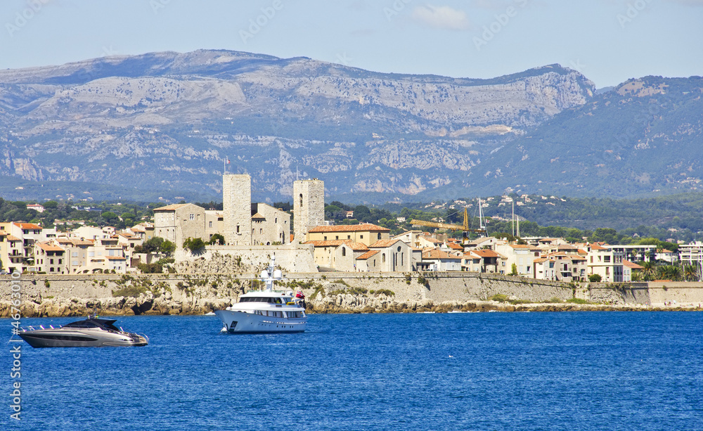 View of Antibes from the sea, France