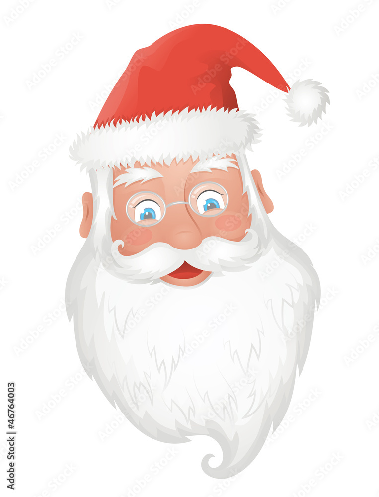 Santa's head on the white background. Santa's head on the white background.