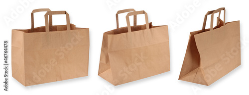 Brown paper shopping bags
