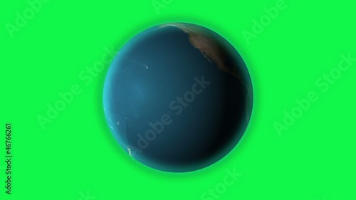 Planeta tierra girando con fondo chroma