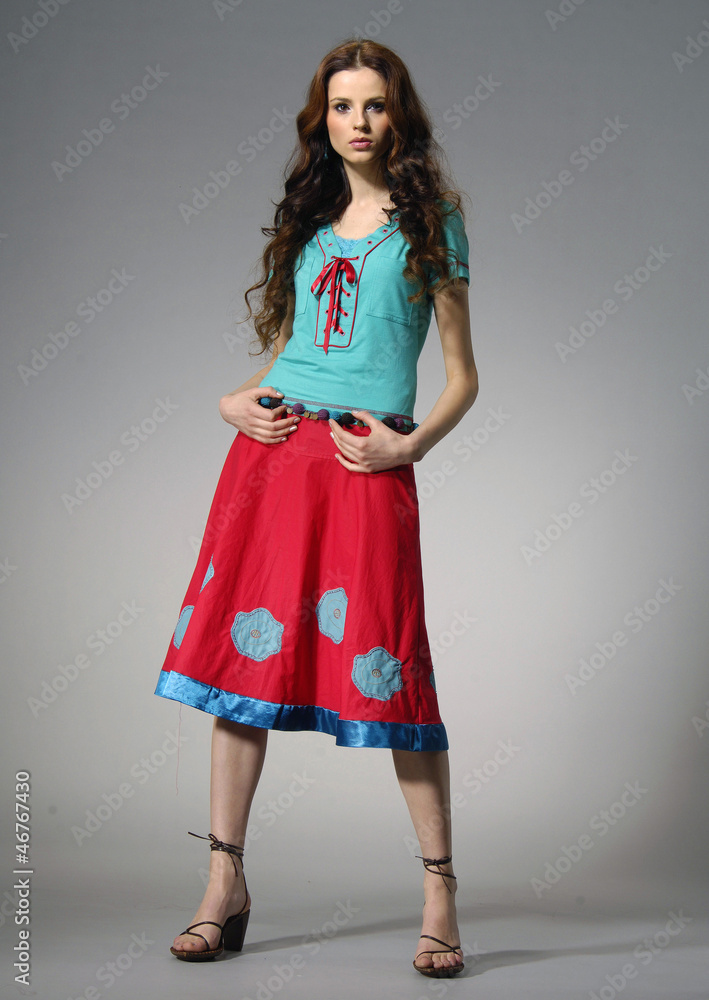 Beautiful woman with elegant summer dress. Fashion photo Beautiful woman with elegant summer dress. Fashion photo