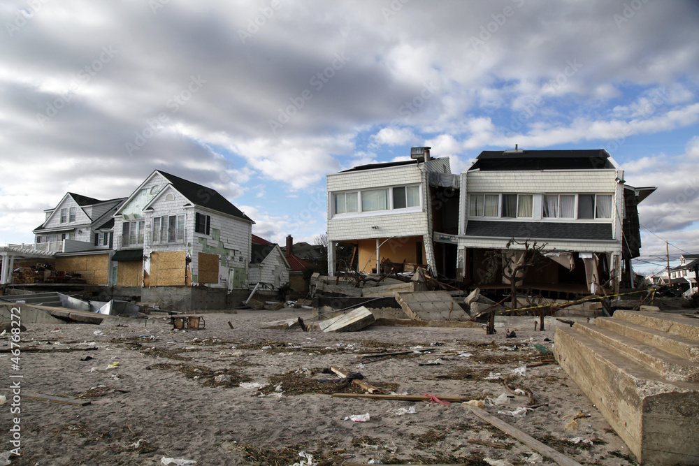 Obraz premium Hurricane Sandy desrtruction