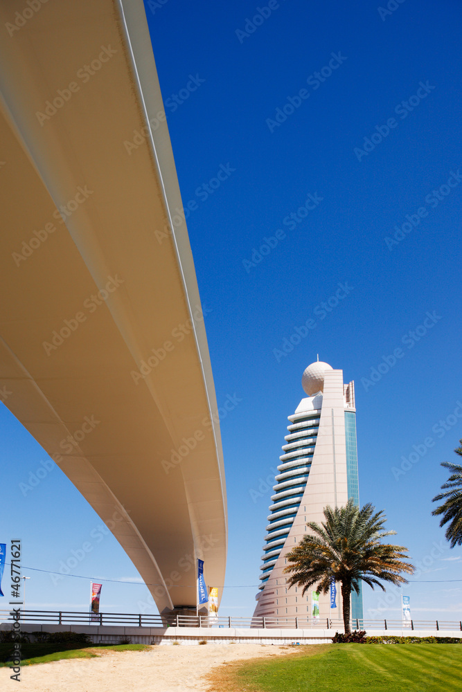 Naklejka premium Tall towers and a new metro line of the Sheik Zayed Road