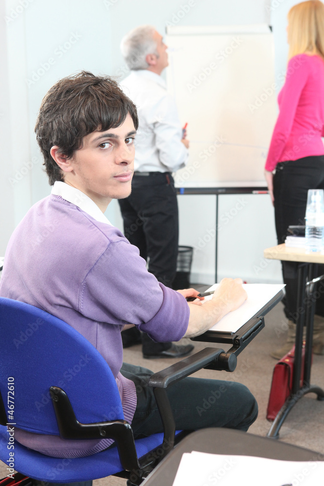 University student in class University student in class