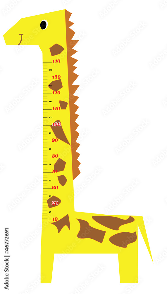 Naklejka premium Height scale kids giraffe vector