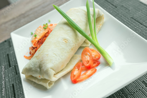 Beef burito with kimchi