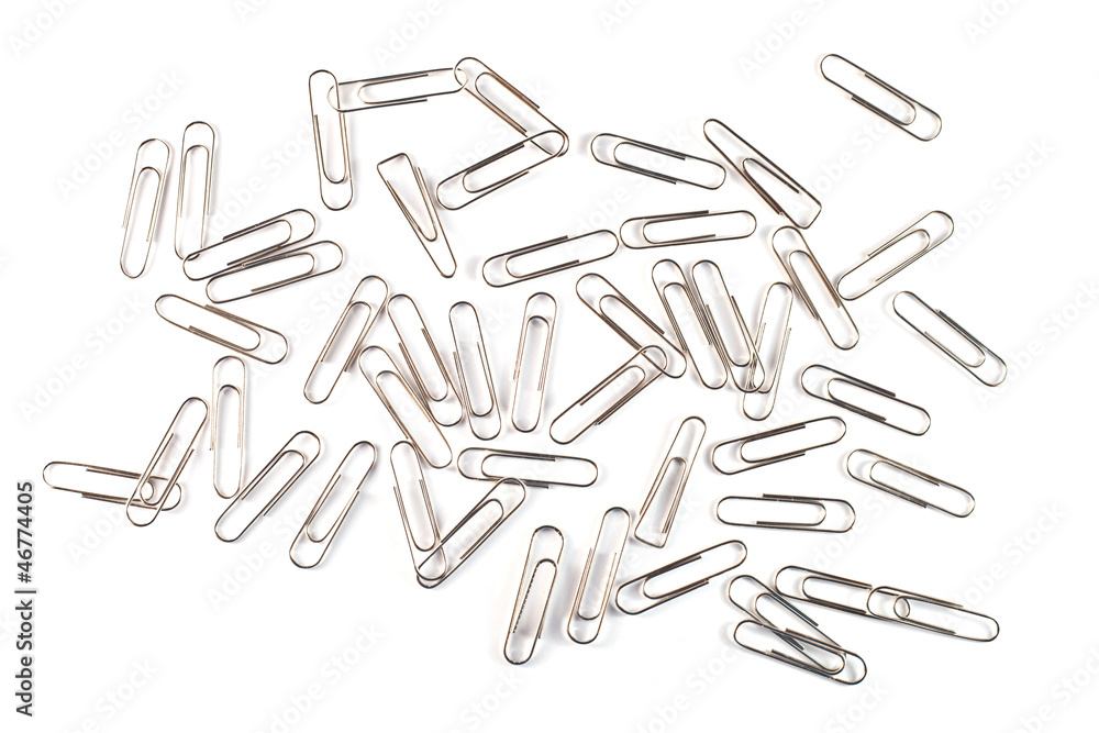 Aluminium clips on white background Aluminium clips on white background