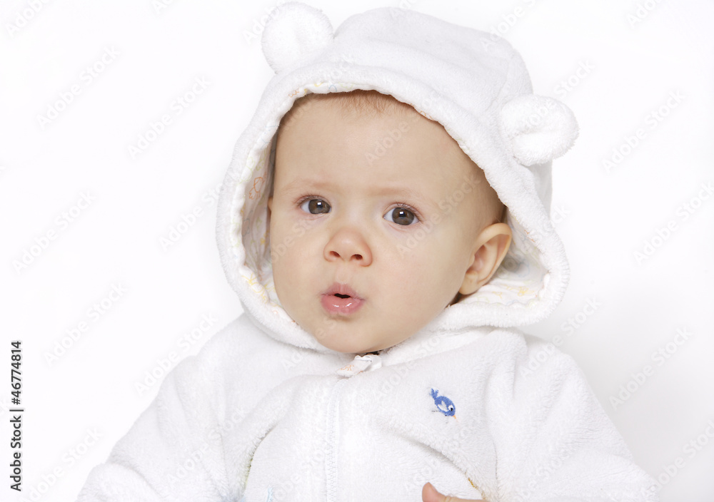 portret zdziwionego niemowlęcia - obrazy, fototapety, plakaty 