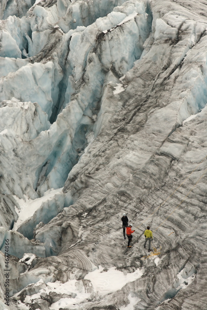 climbers on Glacier du Tour in Rhone-Alps