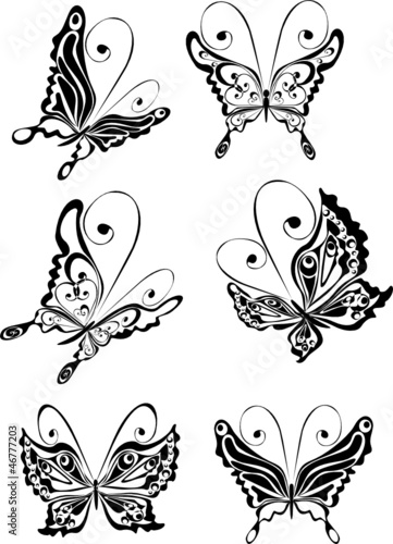 Set tattoo butterfly