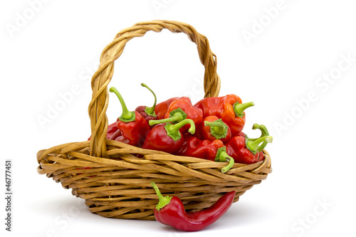 red peppers in a basket