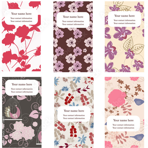 Set of floral business cards