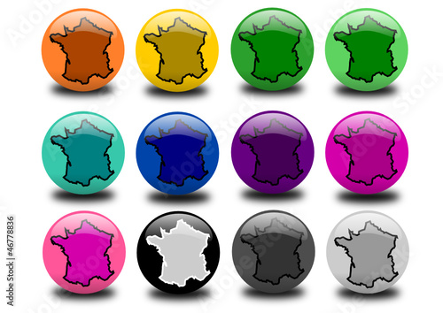 Boules colorées motif France