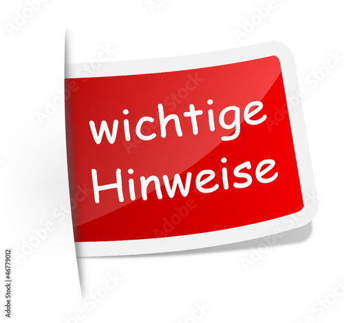 Label wichtige Hinweise