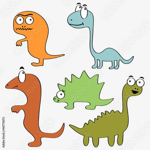A set of cute dinosaurs