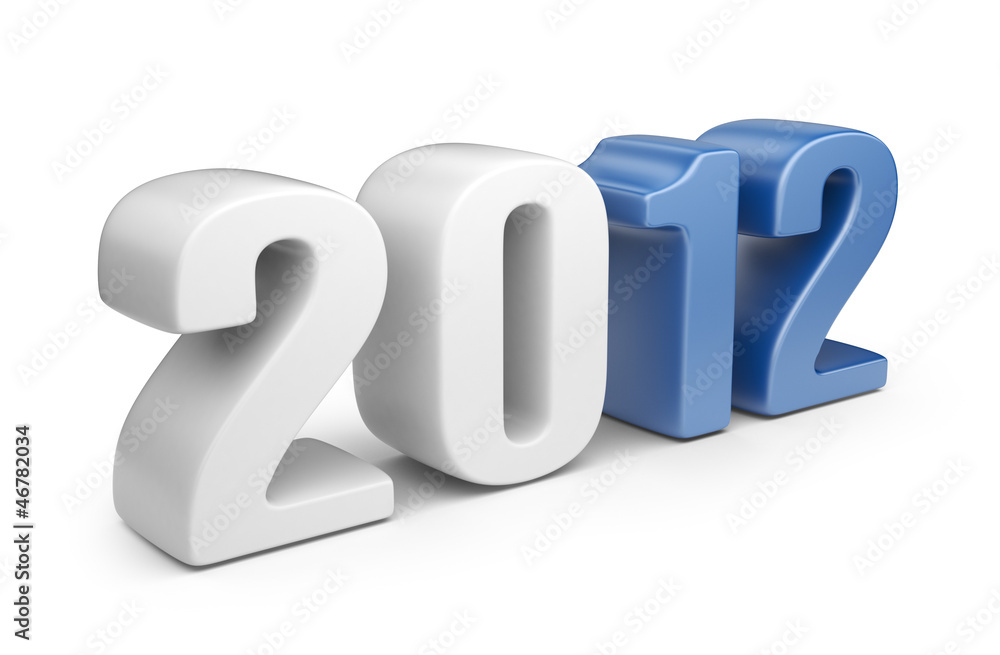 Happy new year 2012. 3D calendar isolated on white Happy new year 2012. 3D calendar isolated on white