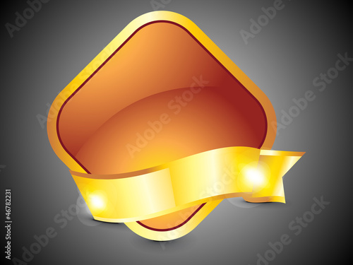 abstract golden ribbons element
