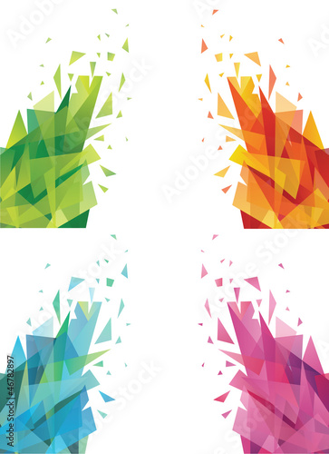 Set of abstract colorful triangles.