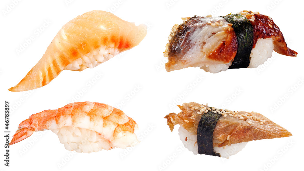 sushi set over white