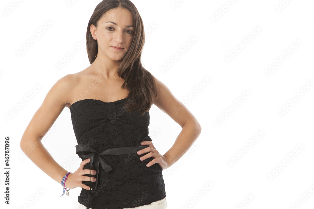 real young beautiful woman isolated over white background real young beautiful woman isolated over white background