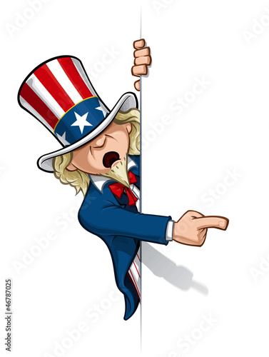 Uncle Sam Pointing at a Banner