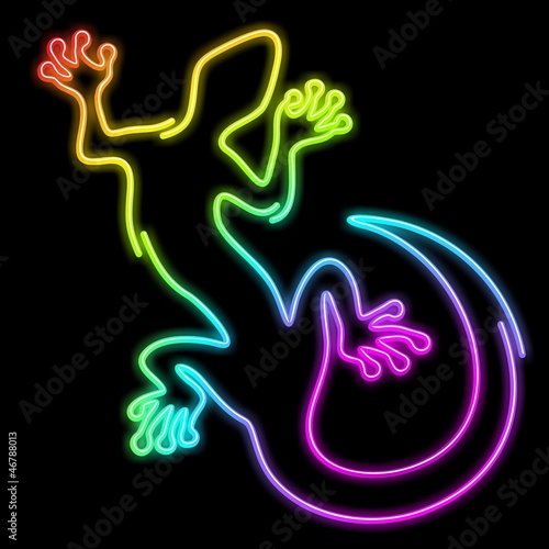 Geko Geco Lizard Psychedelic Neon Light-Geco Psichedelico