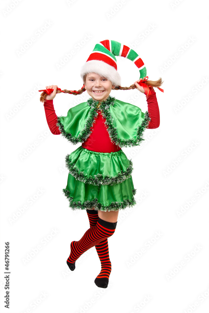 Girl in suit of Christmas elf Girl in suit of Christmas elf