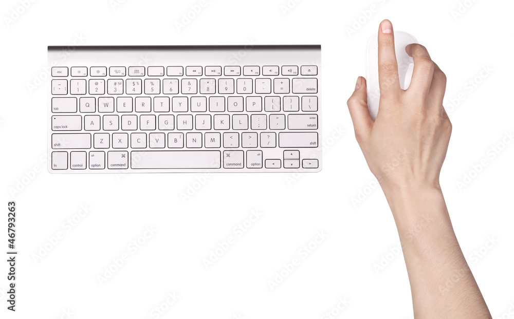 hand and Computer keyboard, mouse hand and Computer keyboard, mouse