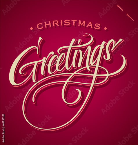 CHRISTMAS GREETINGS hand lettering (vector)
