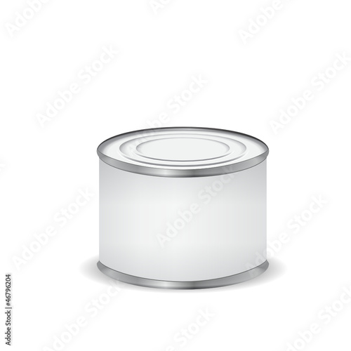 Tin can isolated on white