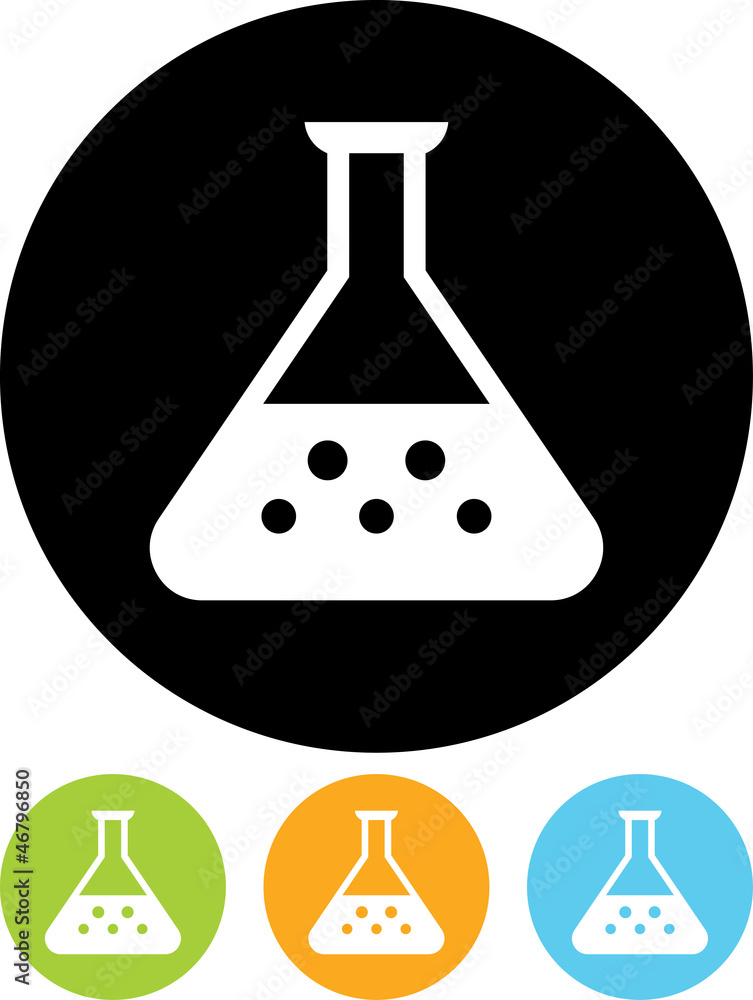 Vector icon isolated on white - Flask Vector icon isolated on white - Flask
