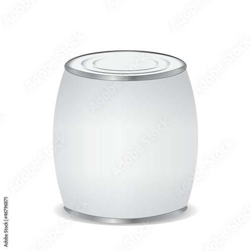 Tin can isolated on white