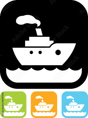 Vector icon isolated on white - Cruise ship