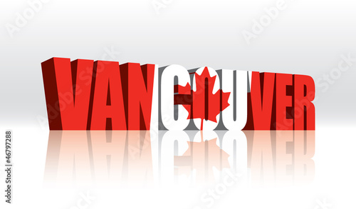 3D Vancouver (Canada) Vector Word Text Flag