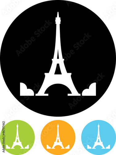 Vector icon isolated on white - Eiffel Tower in Paris