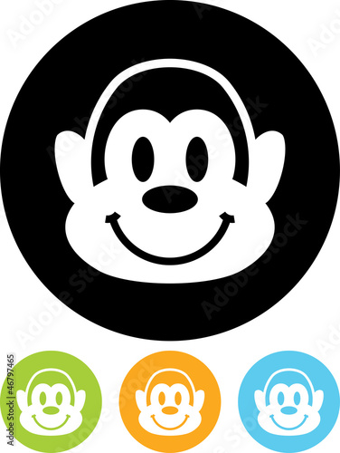 Vector icon isolated on white - Cartoon monkey