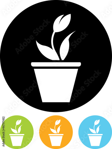 Vector icon isolated on white - Flowerpot