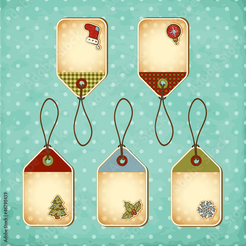 Vintage Christmas tags set