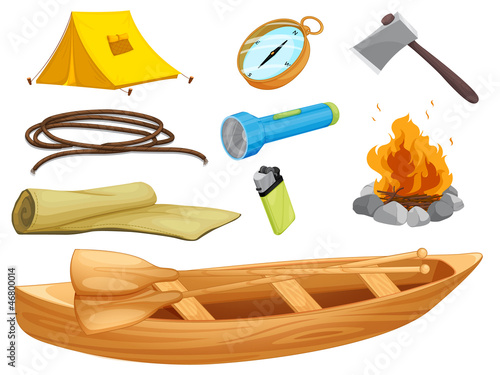 various objects of a camp