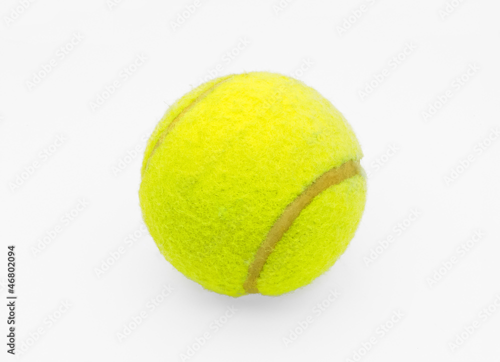 Tennis ball on white background