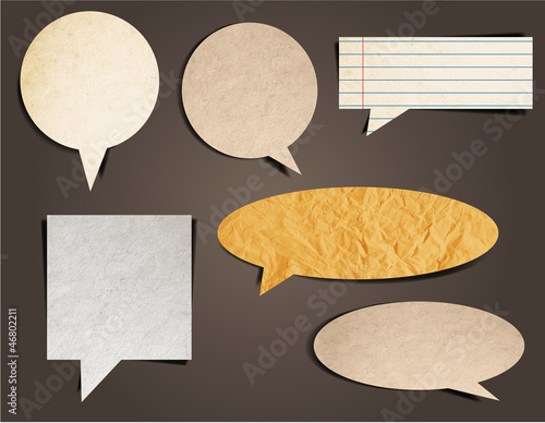Cardboard Structure With Paper Speech Bubble, Vector