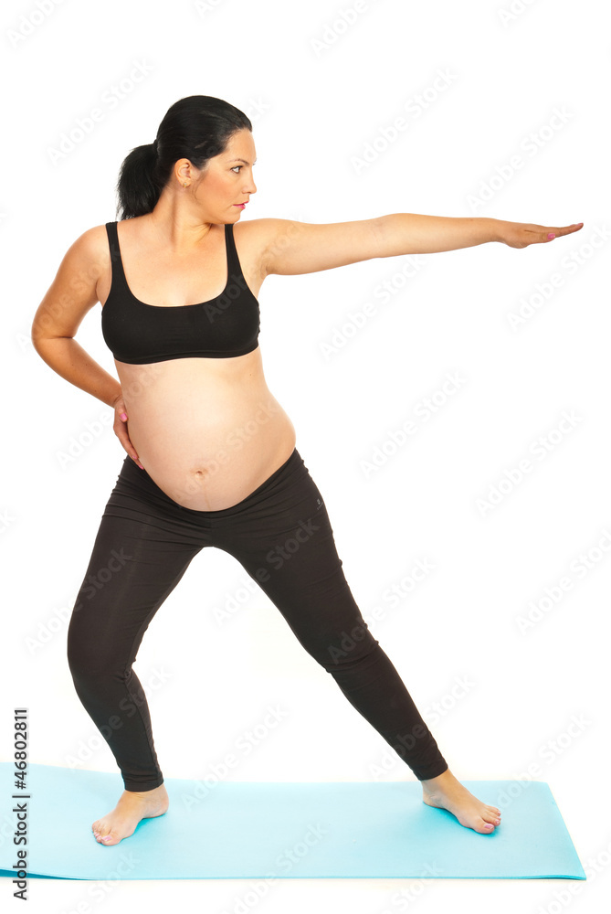 Pregnant woman stretching