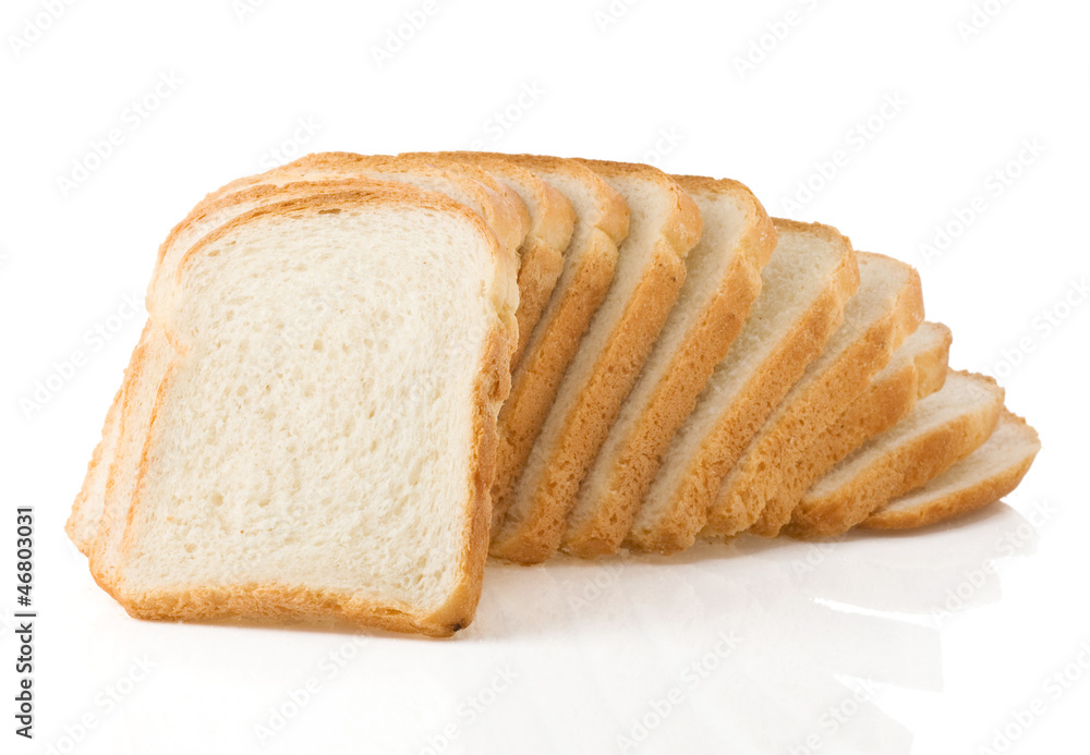 sliced bread isolated on white