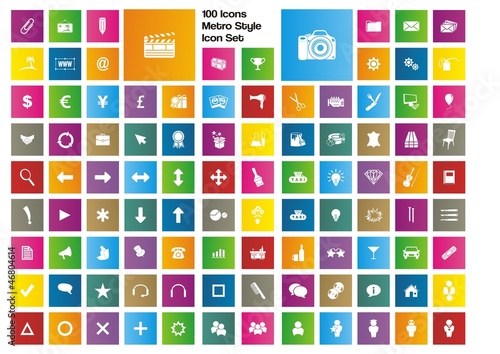 100 icons - metro style icon set