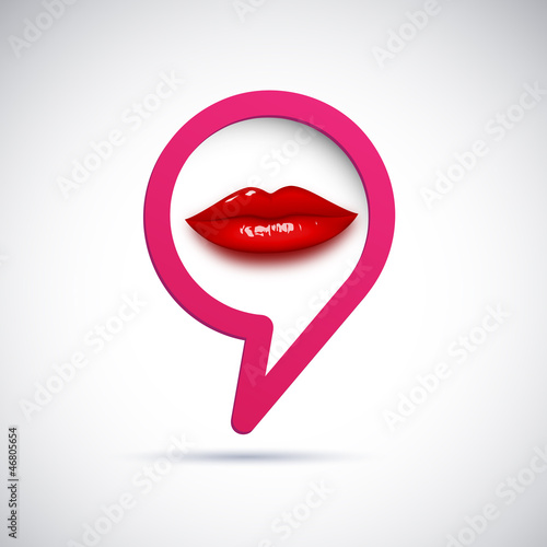 Vector Cover speech, red mouth