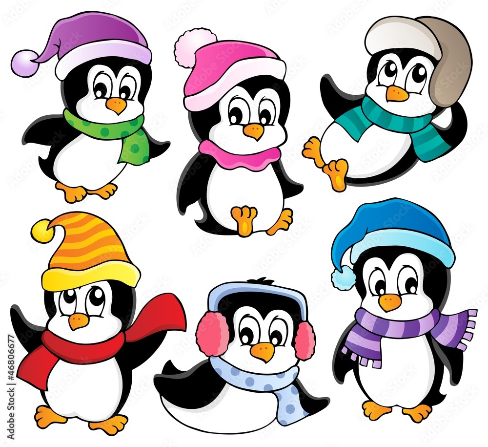 Obraz premium Cute penguins collection 3