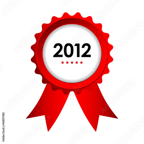 special label with red ribbons - best of 2012 sign