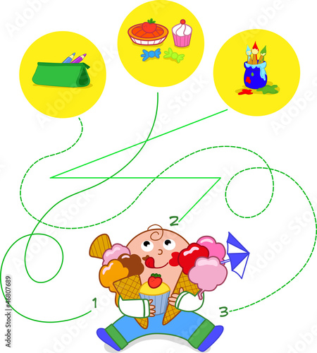 Child eating sweets - game