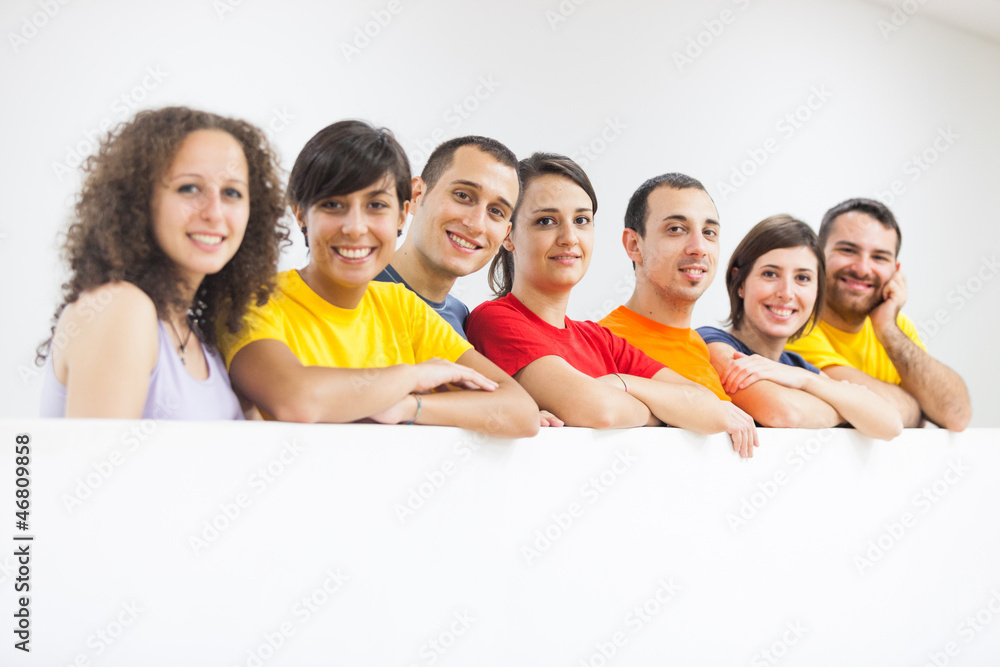 Group of Friends in a Row